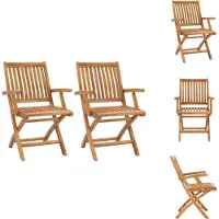 vidaXL Klappbare Gartenstühle 2 Stk. Massivholz Teak - Gartenstühle