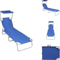 vidaXL Klappliege mit Sonnenschutz Blau Aluminium - Sonnenliegen