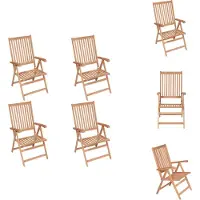 vidaXL Verstellbare Gartenstühle 4 Stk. Massivholz Teak - Gartenstühle