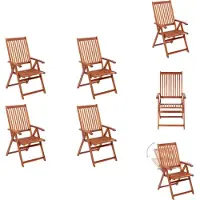 vidaXL Klappbare Gartenstühle 4 Stk. Massivholz Akazie - Gartenstühle