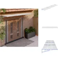 vidaXL Türvordach Grau und Transparent 358,5x90 cm Polycarbonat - Markisen