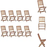 vidaXL Klappbare Gartenstühle 8 Stk. Massivholz Akazie - Gartenstühle