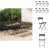 vidaXL Bistrostühle 8 Stk. Klappbar Braun Poly Rattan und Stahl - Gartenstühle