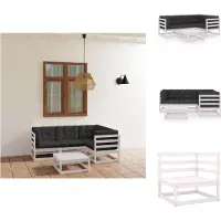 vidaXL 5-tlg. Garten-Lounge-Set mit Kissen Kiefer Massivholz - Gartenmöbel-Sets