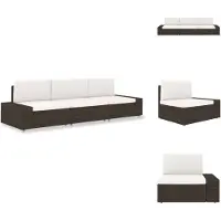 vidaXL Modulares 3-Sitzer-Sofa Poly Rattan Braun - Gartensofaelemente