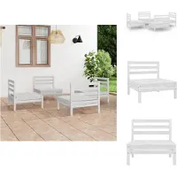vidaXL 4-tlg. Garten-Lounge-Set Weiß Kiefer Massivholz - Gartenmöbel-Sets