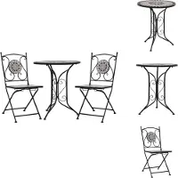 vidaXL 3-tlg. Bistro-Set Mosaik Keramik Grau - Gartenmöbel-Sets