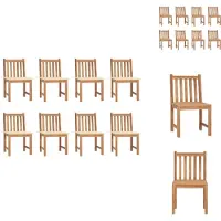 vidaXL Gartenstühle 8 Stk. mit Kissen Massivholz Teak - Gartenstühle