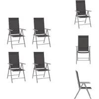 vidaXL Gartenstühle Klappbar 4 Stk. Textilene Schwarz - Gartenstühle
