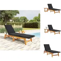 vidaXL Sonnenliege mit Tisch Poly Rattan und Massivholz Akazie - Sonnenliegen