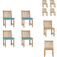 vidaXL Gartenstühle 4 Stk. mit Kissen Massivholz Teak - Gartenstühle