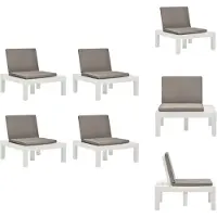 vidaXL Gartenstühle mit Auflagen 4 Stk. Kunststoff Weiß - Gartenstühle