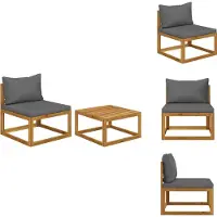 vidaXL 2-tlg. Garten-Sofagarnitur mit Auflage Massivholz Akazie - Gartensofaelemente