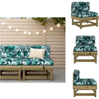 vidaXL Mittelsofa mit Kissen Kiefernholz Imprägniert - Gartensofaelemente