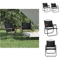 vidaXL Campingstühle 2 Stk. Schwarz 54x55x78 cm Oxford-Gewebe - Gartenstühle