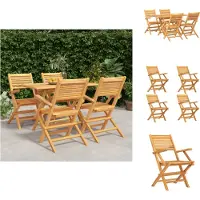 vidaXL 5-tlg. Garten-Essgruppe Massivholz Teak - Gartenmöbel-Sets