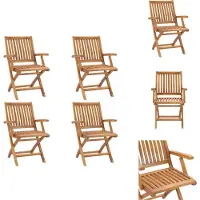 vidaXL Klappbare Gartenstühle 4 Stk. Massivholz Teak - Gartenstühle