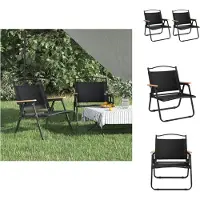 vidaXL Campingstühle 2 Stk. Schwarz 54x43x59 cm Oxford-Gewebe - Gartenstühle