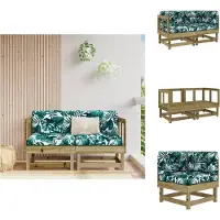 vidaXL Ecksofas mit Kissen 2 Stk. Kiefernholz Imprägniert - Gartensofaelemente