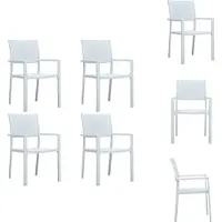 vidaXL Gartenstühle 4 Stk. Weiß Kunststoff Rattan-Optik - Gartenstühle