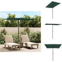 vidaXL Sonnenschirm mit Aluminium-Mast 2x1,5 m Grün - Sonnenschirme & Sonnenschutze