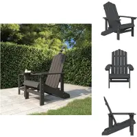 vidaXL Adirondack-Gartenstuhl HDPE Anthrazit - Gartenstühle