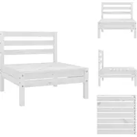 vidaXL Garten-Mittelsofa Weiß Kiefer Massivholz - Gartenmöbel-Sets