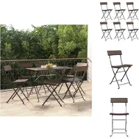 vidaXL Bistrostühle 6 Stk. Klappbar Braun Poly Rattan und Stahl - Gartenstühle
