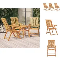 vidaXL Gartenstühle Verstellbar 3 Stk. Massivholz Akazie - Gartenstühle