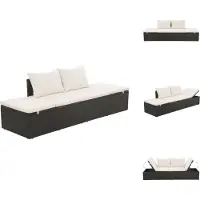 vidaXL Gartenbett Schwarz 195×60 cm Poly Rattan - Gartenbetten