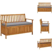 vidaXL Gartenbank mit Stauraum 120 cm Massivholz Akazie - Gartenbänke