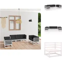 vidaXL 7-tlg. Garten-Lounge-Set mit Kissen Kiefer Massivholz - Gartenmöbel-Sets