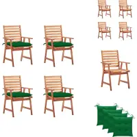 vidaXL Garten-Essstühle 4 Stk. mit Kissen Massivholz Akazie - Gartenstühle