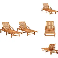 vidaXL Sonnenliegen 2 Stk. Massivholz Akazie - Sonnenliegen