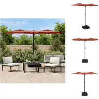vidaXL Doppel-Sonnenschirm Terrakottarot 316x145 cm