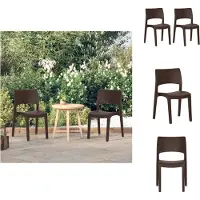 vidaXL Gartenstühle 2 Stk. Mokka Polypropylen - Gartenstühle