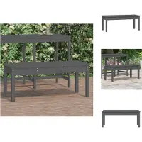 vidaXL Gartenbank Grau 109x44x45 cm Massivholz Kiefer - Gartenbänke