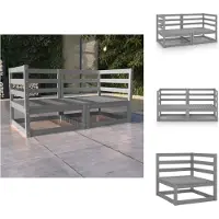 vidaXL Gartensofa 2-Sitzer Grau Massivholz Kiefer - Gartensofas