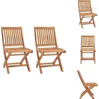 vidaXL Klappbare Gartenstühle 2 Stk. Massivholz Teak - Gartenstühle
