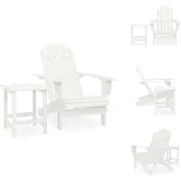 vidaXL Adirondack-Gartenstuhl mit Tisch Massivholz Tanne Weiß - Gartenmöbel-Sets