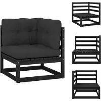 vidaXL Garten-Ecksofa mit Kissen Massivholz Kiefer - Gartensofaelemente