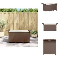 vidaXL Gartenbank mit Kissen Braun 116x46x57 cm Poly Rattan - Gartenbänke