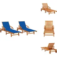 vidaXL Sonnenliegen 2 Stk. mit Auflagen Massivholz Akazie - Sonnenliegen
