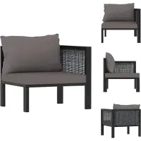 vidaXL Sofa-Eckelement mit Linker Armlehne Poly Rattan Anthrazit - Gartensofaelemente