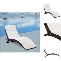 vidaXL Klappbare Sonnenliege mit Auflage Poly Rattan Braun - Sonnenliegen