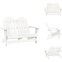 vidaXL 2-Sitzer Adirondack-Gartenbank Massivholz Tanne Weiß - Gartenstühle