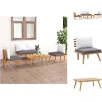 vidaXL 4-tlg. Garten-Lounge-Set mit Auflagen Massivholz Akazie - Gartenmöbel-Sets
