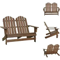 vidaXL 2-Sitzer Adirondack-Gartenbank Massivholz Tanne Braun - Gartenstühle