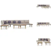 vidaXL 7-tlg. Garten-Lounge-Set mit Kissen Massivholz Akazie Braun - Gartenmöbel-Sets