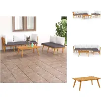 vidaXL 5-tlg. Garten-Lounge-Set mit Kissen Massivholz Akazie - Gartenmöbel-Sets